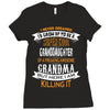Super Cool Granddaughter Of A Freaking Awesome Grandma Ladies Fitted T-Shirt