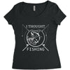 i thought i wanted a career turns out i just out paychecks to go fishi Women's Triblend Scoop T-shirt
