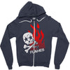 skull &amp; flames Zipper Hoodie