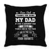 Dear Dad, Love, Your Favorite Throw Pillow
