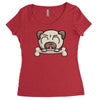 cute pug dog Women's Triblend Scoop T-shirt