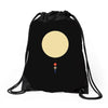 minimal solar system Drawstring Bags