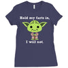 yoda quote Ladies Fitted T-Shirt