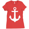 anchor black sailor vintage style navy nautical Ladies Fitted T-Shirt