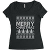 ugly merry christmas Women's Triblend Scoop T-shirt