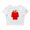 snoopy parody pug w Crop Top