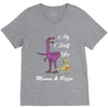 mama &amp; pizza dinasour. V-Neck Tee