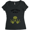Alien Says Don't Touch My Belly Women's Triblend Scoop T-shirt