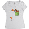 pocket red pandas Women's Triblend Scoop T-shirt