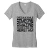 once in a while someone amazing comes along Women's V-Neck T-Shirt