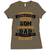 Super Cool Son Of A Freaking Awesome Dad Ladies Fitted T-Shirt