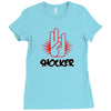 offensive t shirt shocker 3 fingers rude tee funny shirt Ladies Fitted T-Shirt