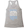 happily married to a man kicking the crap outta stomach cancer Racerback Tank