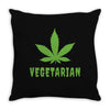 Vegetarian Pot Leaf Throw Pillow