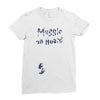 Muggle On Board Navy Ladies Fitted T-Shirt