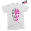 two coloured patterned skull   mens funny Exclusive T-shirt