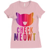 CHECK MEOWT CAT Ladies Fitted T-Shirt