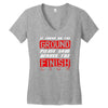 please drag across the finish line Women's V-Neck T-Shirt