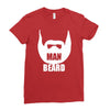 man beard funny mens Ladies Fitted T-Shirt