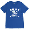 Real Men Coach Girls Softball Dad V-Neck Tee