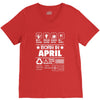 Born In April V-Neck Tee