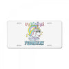 unicorns are born in february cute unicorn License Plate