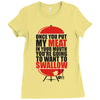 once you put my meat in your mouth t shirt tee funny grilling cook che Ladies Fitted T-Shirt