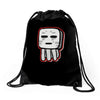 minecraft ghast drawing Drawstring Bags