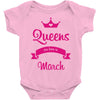 queens are born in march Baby Onesie