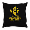 peanut butter jelly time banana Throw Pillow