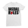 baseball rules Ladies Fitted T-Shirt