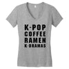 k pop coffee ramen k dramas Women's V-Neck T-Shirt