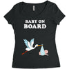 Baby On Board with Stork Women's Triblend Scoop T-shirt