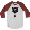 grumpy hipster cat 3/4 Sleeve Shirt