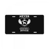 woman with a boxer License Plate