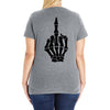 Flipping Someone Off Ladies Curvy T-Shirt