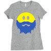 bearded smiley face Ladies Fitted T-Shirt