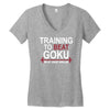 train insaiyan gym training to beat goku or krillin dbz dragon ball z Women's V-Neck T-Shirt