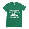 all aboard hot mess express train Ladies Fitted T-Shirt