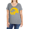 beach silhouette birds sand sunset Ladies Curvy T-Shirt