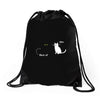 black cat magic Drawstring Bags