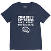 Zombies Eat Brains Dont Worry You Are Safe V-Neck Tee