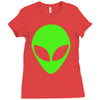 uomo alieno ufo stampa verde fluo divertente mitiche Ladies Fitted T-Shirt