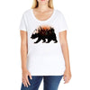 Bear Adventure With Roses Ladies Curvy T-Shirt