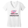 Move Over Boys Let This Girl Show You How To Be A Firefighter Women's V-Neck T-Shirt