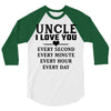 I Love You Uncle 3/4 Sleeve Shirt