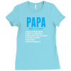 Papa Noun Definition Ladies Fitted T-Shirt