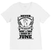 Never Underestimate Dog Rescuer Who Was Born June V-Neck Tee
