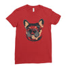 blue and tan frenchie Ladies Fitted T-Shirt