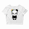 angry panda rainbow Crop Top